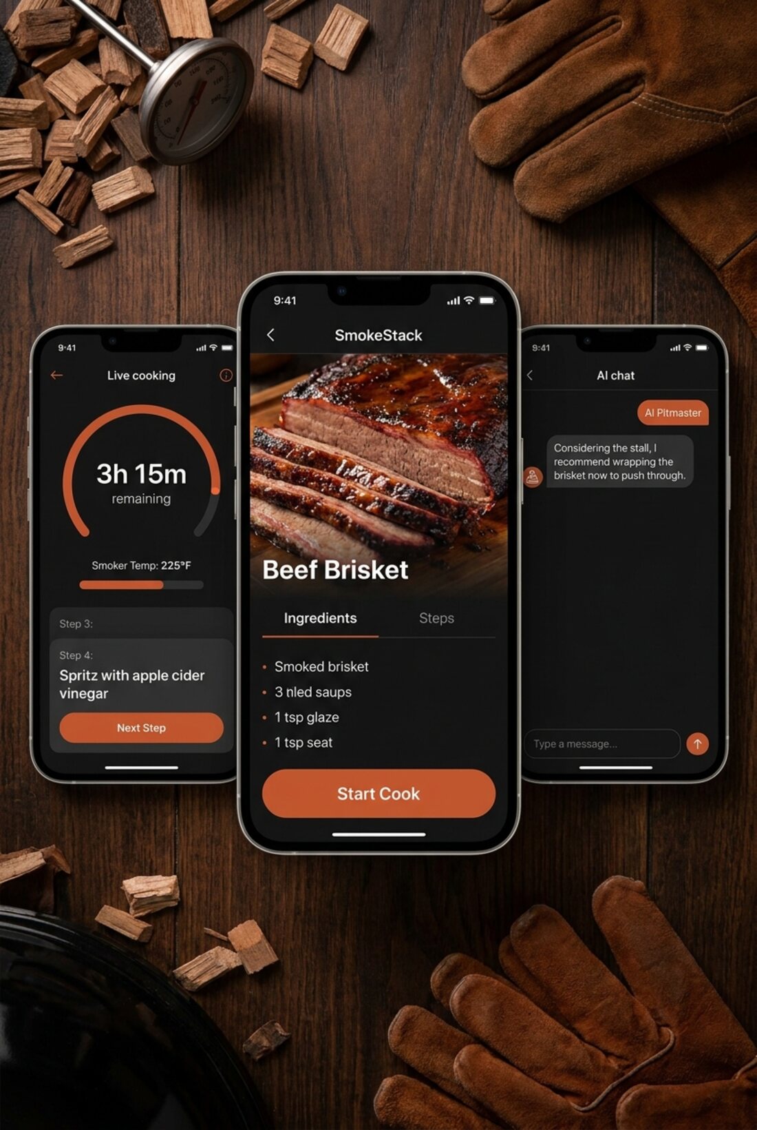 Preview of the Mesquite cooking app